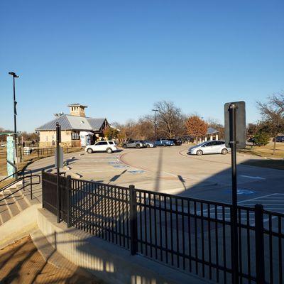 One of two public restrooms and picnic spots.