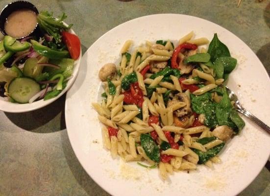 Salad and pasta combo