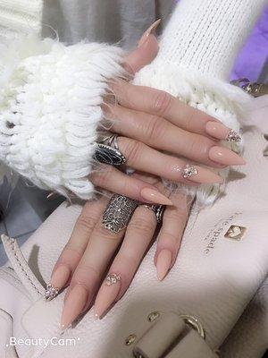 Acrylic Stilleto nails , Swarovski Nails