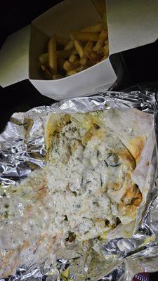 8/8/2024 - Delicious chicken gyro and fries.