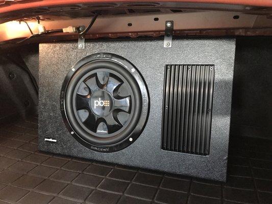 Amplified 10" sub/box added to a factory radio