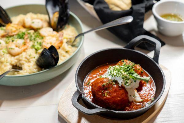 Homemade meatballs with Marinara and Ricotta cheese