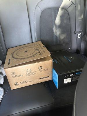 The trash of the sun and amp box in my car they left me to dispose of!