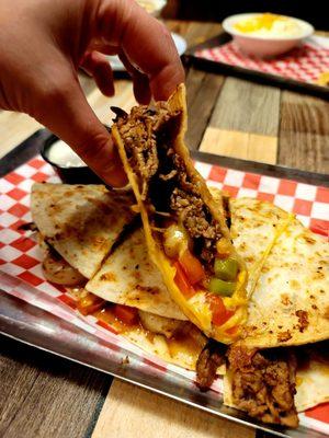 Ribeye and shrimp quesadilla - so good!