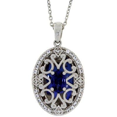 Created Sapphire White Gold Locket