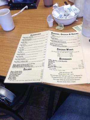 Menu rear