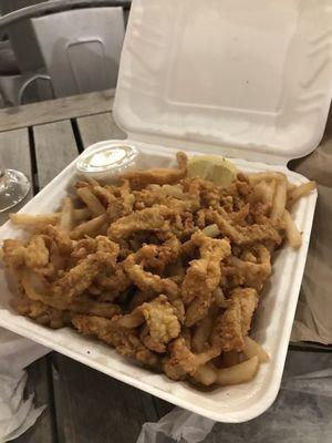 Clam strips with fries