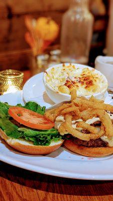 The Golisano Burger with a side of Wood fried Mac & Cheese!!