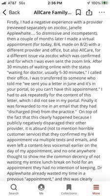 Review of all of AllCare practice.