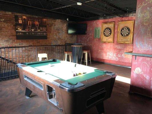 Pool, darts and tv's upstairs too!