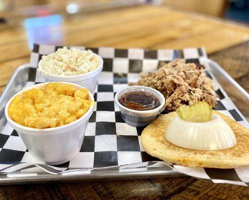 Pulled Pork with 2 Sides and Ziffel Bread