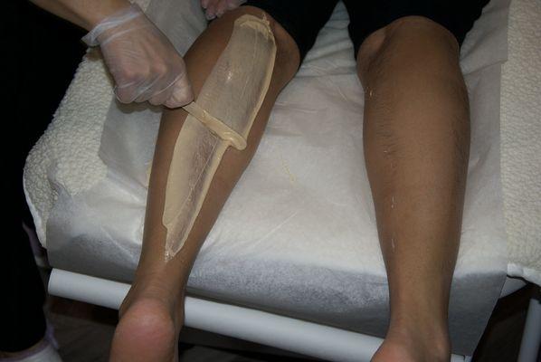 Leg waxing.