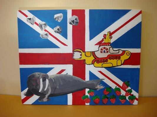 Yellow Submarine Painting- Student art, painting class