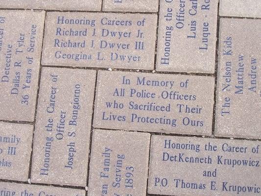 Some of the Memorial Bricks