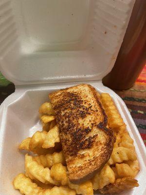 Fries and Texas toast.