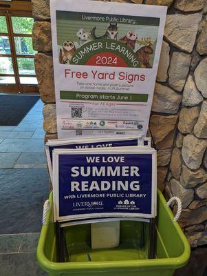 Summer reading program yard signs