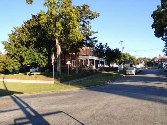 View of the B & B from across the street on the Ohio River bank.