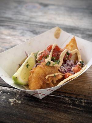 Beer Battered Halibut Taco