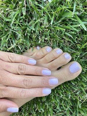 Gel mani and classic pedi