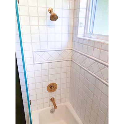 Before and After photos of two shower remodels in Sacramento.