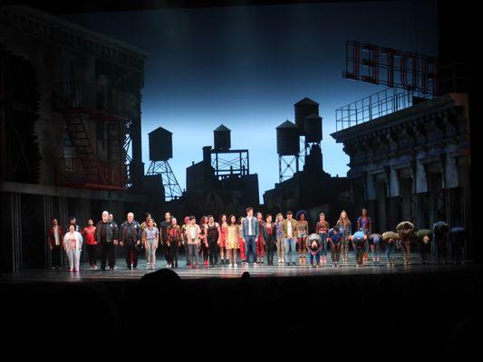 The talented cast of West Side Story, 6-21-2023.  The Jets actors take a bow.