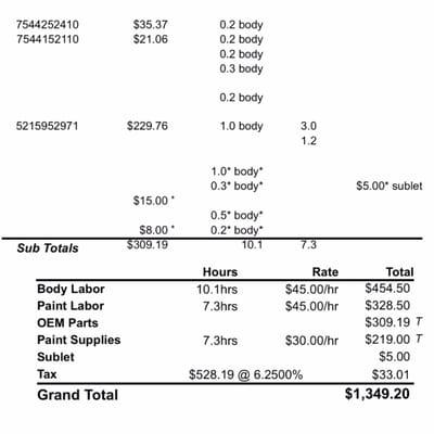 Here is a photo of the estimate.  Way to expensive. I only paid $500.21. You try to charge all this money. NO THANK YOU.