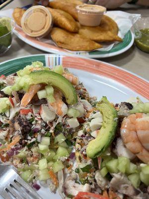 Tostadas and empanadas