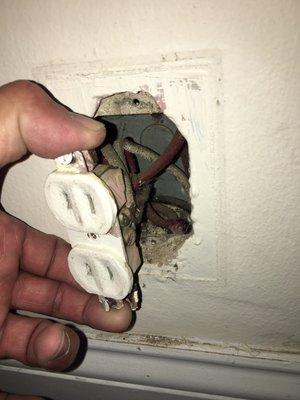 Old wiring knob and tube, had to rewire the house and update outlets