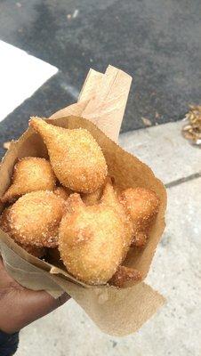 Warm apple cider donuts. Yum !