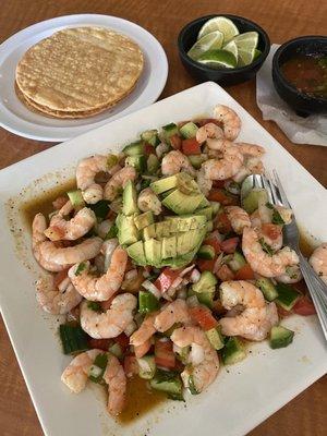 Can't go wrong with this ceviche plate. Very generous with the shrimp.