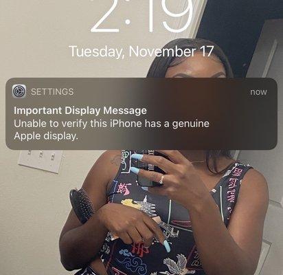 Display message from Apple.