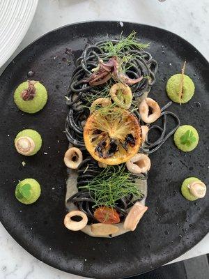 Squid ink pasta (daily special)