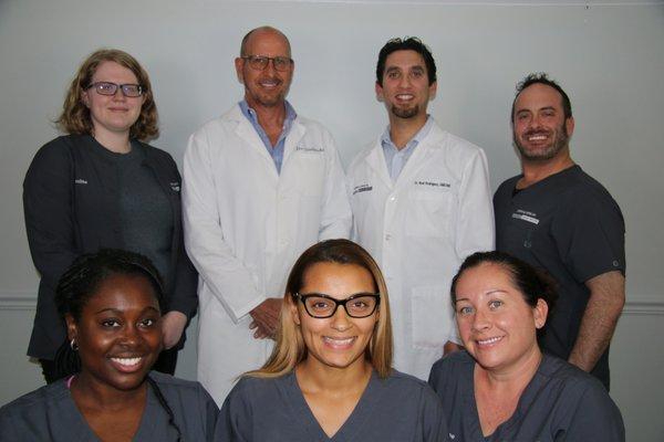 Our wonderful staff and Doctors in our brand new scrubs!