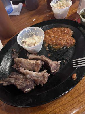 Dry Baby Back Ribs Platter with Red Skin Potato Salad