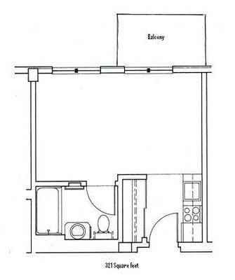 0x1 Studio Floor Plan B