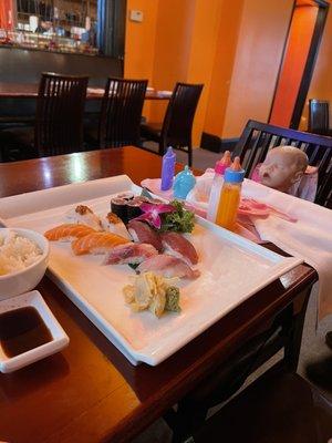 Sushi regular--the seven year old birthday dinner choice!