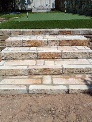 Need stone steps? Look at the beautiful steps 
#pro Landscape And Construction # trophy club