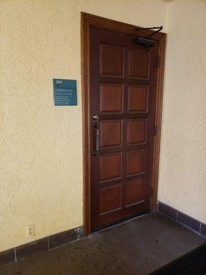 Front door, second floor of medical building