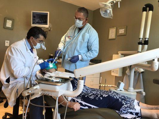 Jen getting her emergency root canal done.