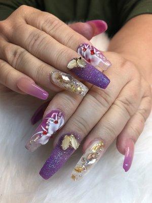 My wedding nails, perfect for my wedding dress