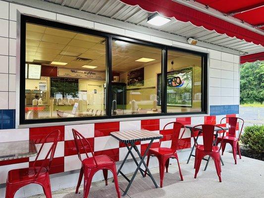 Nice seating on the front patio.