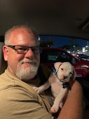 Kevin holding Buster