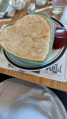 Chicken Pot Pie in a heart shaped dish.