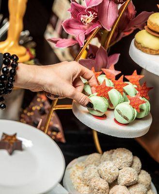 Indulge in a sweet macaron from Wolfgang Puck Catering