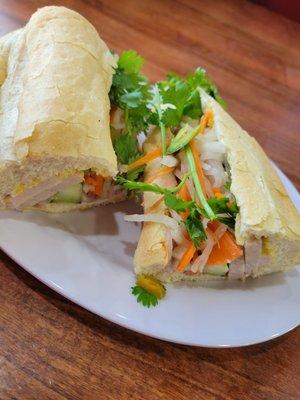 Bahn mi...good, but much better if you change the bread to a French baguette.