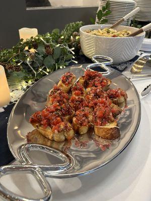 Bruschetta is always a good choice for a party gathering!