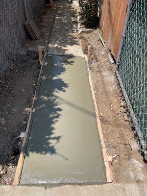 Replaced concrete path