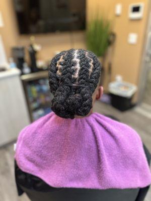 Braided Plaits - Man Bun.