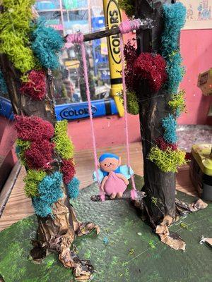 Amazing swingset diorama from spring break Art Camp!