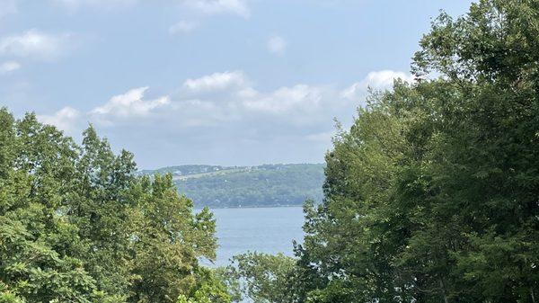 View of Cayuga Lake from our table